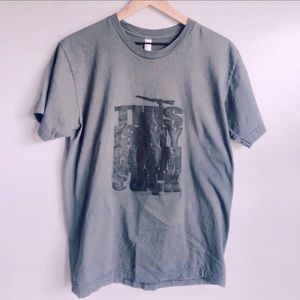 American Apparel Bruce Campbell Evil Dead Men’s Graphic Gray Tee T-shirt Large